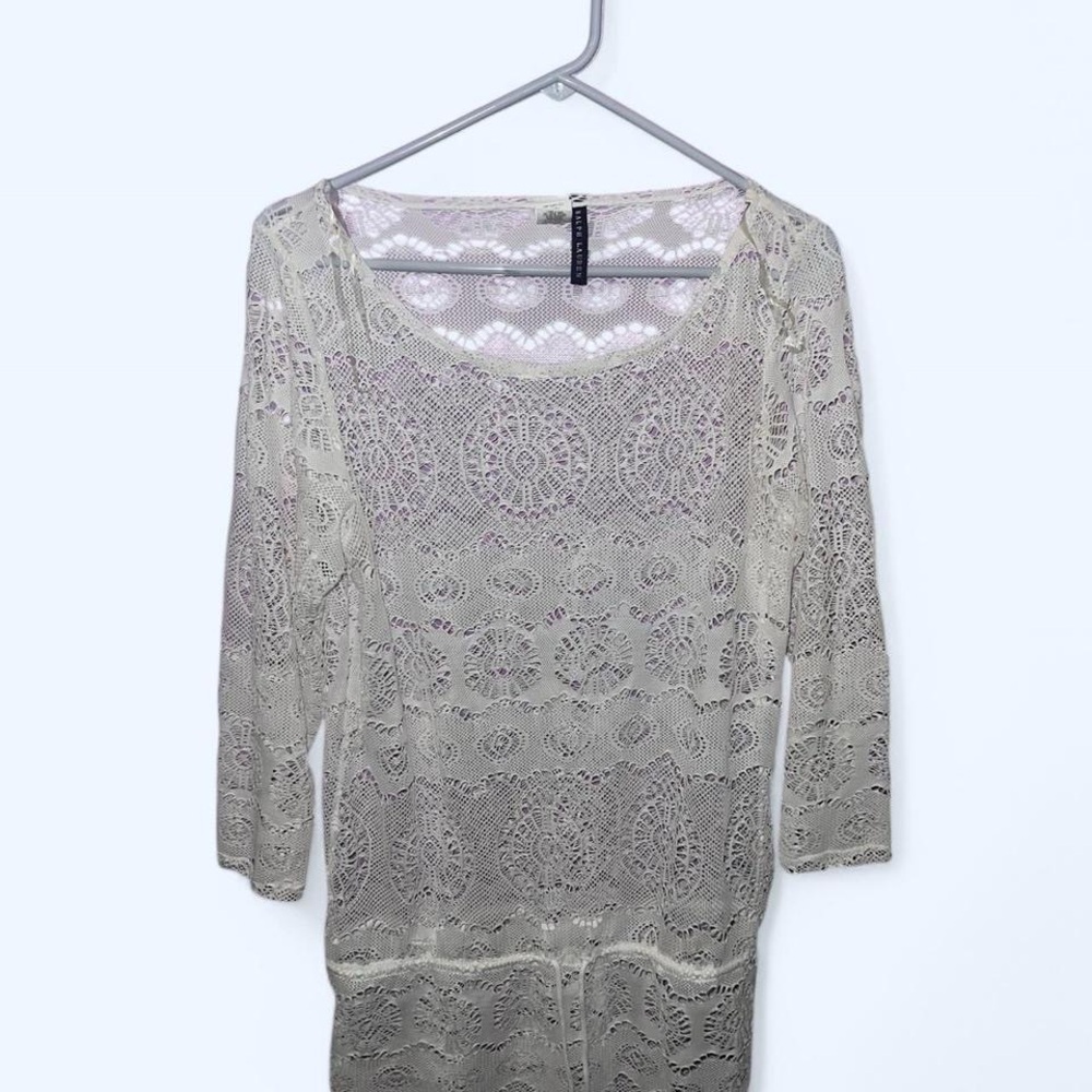 Ralph Lauren White Lace Swim Coverup